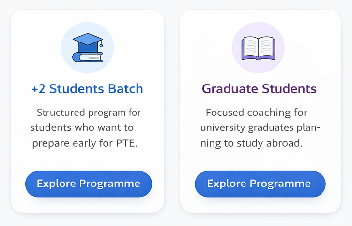 PTE programme promotion cards